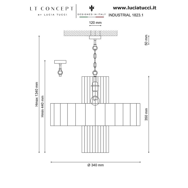 Подвесной светильник Lucia Tucci Industrial 1823.1 Фото № 2