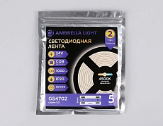 Светодиодная лента Ambrella Light 12W/m 480LED/m COB дневной белый 5M GS4702 3