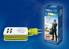 Удлинитель Uniel 1гн х 1,5м б/з Travel S-CT1-1,5U White/Green UL-00003331 1