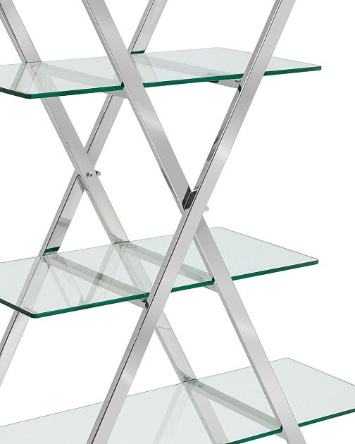 Стеллаж Stool Group Гейт прозрачное стекло сталь серебро EDCS-006 Фото № 4