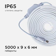 Светодиодная влагозащищенная лента Apeyron 4,8W/m 60LED/m 3528SMD холодный белый 5M 10-04 4