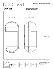 Уличный настенный светильник Lucide Capsule 29897/01/30 1