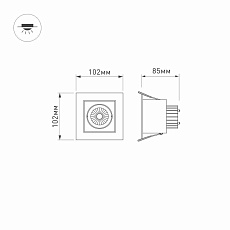 Встраиваемый светодиодный светильник Arlight CL-Kardan-S102x102-9W Warm 024126 2