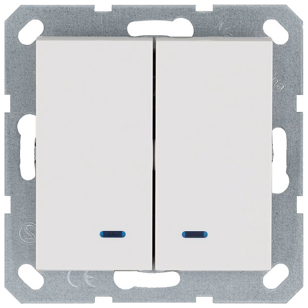 Выключатель двухклавишный Jasmart G3023NW Фото № 1