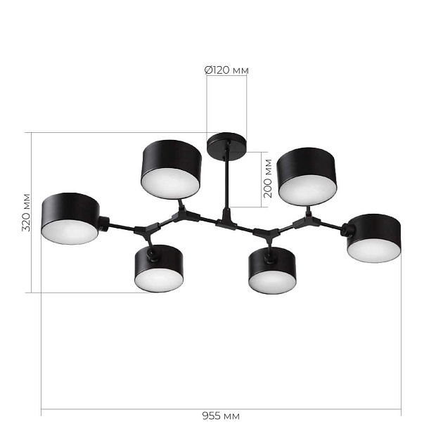 Потолочная люстра Evoluce Gimento SLE183402-06 изображение 1 Потолочная люстра Evoluce Gimento SLE183402-06 Фото № 1