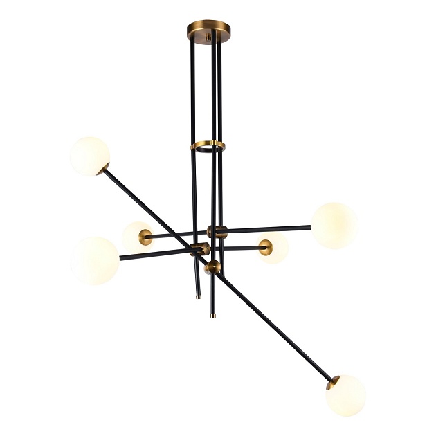 Подвесная люстра Gerhort G31108/6BK+GD WT Фото № 1