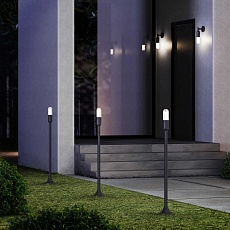 Уличный настенный светодиодный светильник Elektrostandard Isida 35165/U черный a062884 1