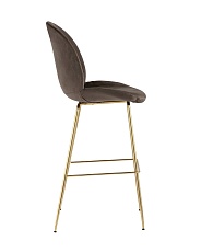 Барный стул Stool Group Турин со спинкой велюр коричневый золотые ножки 8329C VELVET BROWN 2