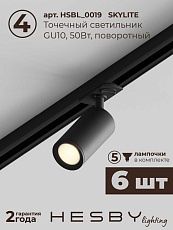 Встраиваемая однофазная трековая система Hesby Lighting Skylite №3 со светильниками HSBL_kompl_S003_VI2B3K 1