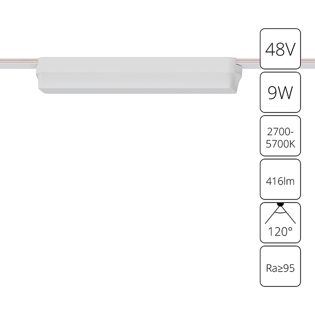 Трековый светодиодный светильник Arte Lamp Rapid A2953PL-1WH Фото № 1
