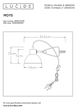 Настольная лампа Lucide Moys 45987/01/30 1