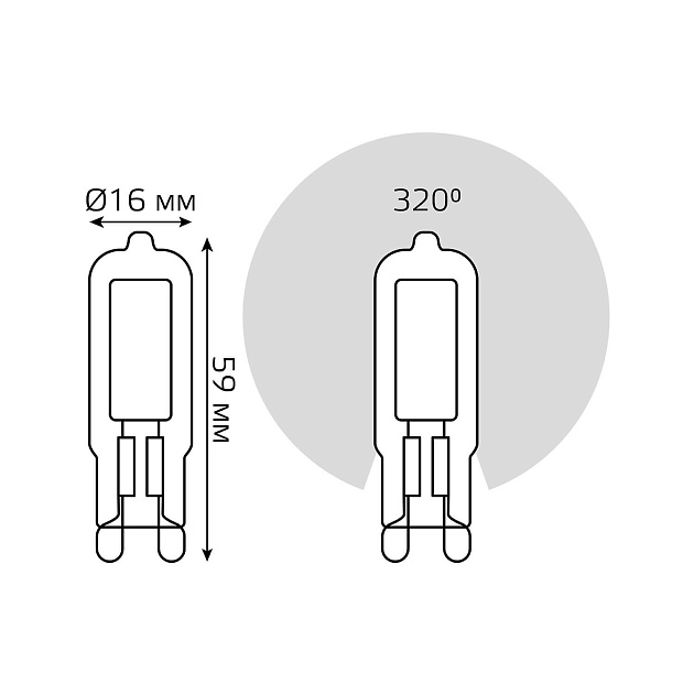 Лампа светодиодная Gauss G9 3.5W 3000K прозрачная 107809103 Фото № 2