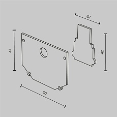 Заглушка Maytoni Technical Exility (2шт) TRA034EC-SCH-42B 1