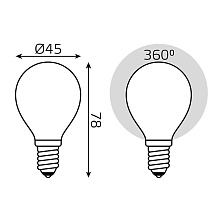 Лампа светодиодная филаментная Gauss E14 9W 4100К матовая 105201209 1