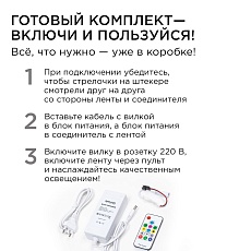 Комплект адресной светодиодной ленты Apeyron 14,4W/m 60LED/m 5050SMD RGB 10M 10-100 4