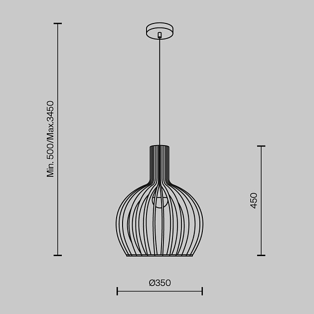 Подвесной светильник Maytoni Roots MOD194PL-01W Фото № 5