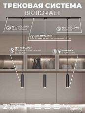 Встраиваемая однофазная трековая система Hesby Lighting Skylite №12 со светильниками HSBL_kompl_S012_VI1B3K 5