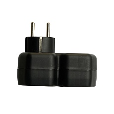 Разветвитель сетевой 2-местный с/з Stekker ADP16-12-21, 250V,16A, ABS огнеустойчивый пластик, черный 50107 2