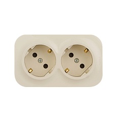 Розетка 2х2К+З Legrand Quteo 16A 250V со шторками слоновая кость 782267