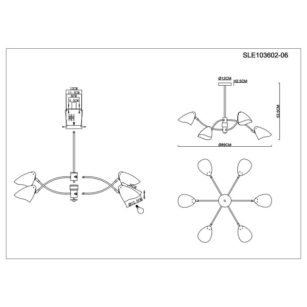 Потолочная люстра Evoluce Satta SLE103602-06 изображение 2 Потолочная люстра Evoluce Satta SLE103602-06 Фото № 2
