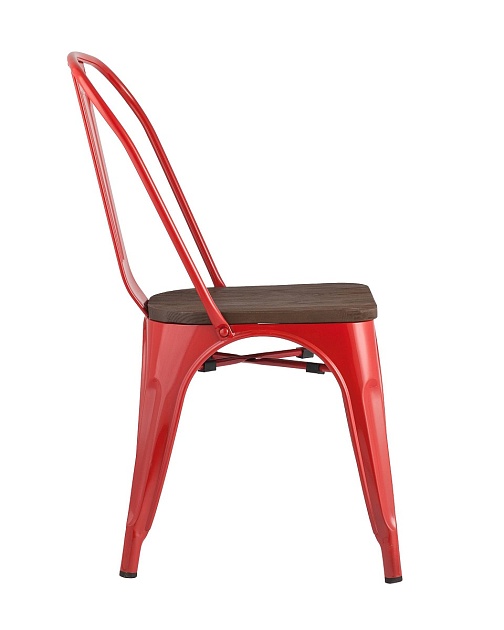 Барный стул Tolix красный глянцевый + темное дерево YD-H440B-W LG-03 фото 6