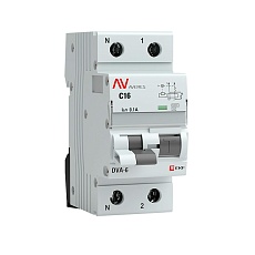 Дифференциальный автомат DVA-6 1P+N 16А (C) 100мА (AC) 6кА EKF AVERES rcbo6-1pn-16C-100-ac-av
