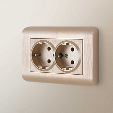 Розетка двойная Werkel шампань рифленый W1172010 4690389160585 1