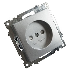 Розетка 2P Stekker Катрин со шторками серебро GLS10-7109-03 39581 4