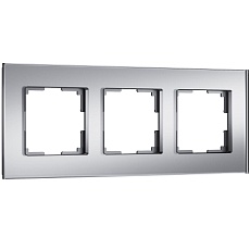 Рамка на 3 поста Werkel Senso серебряный стекло soft-touch W0033106 4690389200427