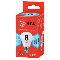 Лампа светодиодная ЭРА E27 8W 4000K матовая ECO LED A55-8W-840-E27 Б0032096 2