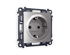 Комплект механизма электрической розетки AMBRELLA VOLT ALFA Сталь матовый с/з с шторками QUANT (AP5070, VM141) MA507010