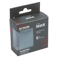 Розетка телевизионная 1-местная (механизм) Stekker 75 Ом 5-862МГц Мия RST00-3108-05 черный бархат 50449 2