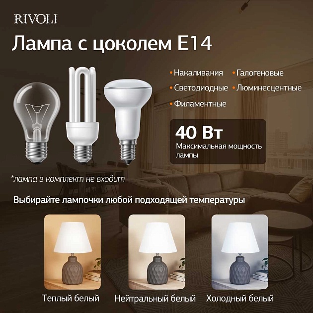 Настольная лампа Rivoli Muriel 7550-503 Б0070138 изображение 6 Настольная лампа Rivoli Muriel 7550-503 Б0070138 Фото № 6