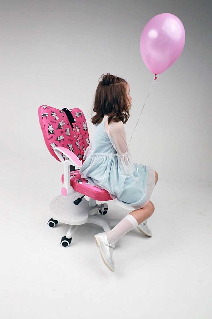 Детское кресло AksHome Pegas розовый с котятами, ткань 75262 фото 4