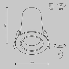 Встраиваемый светильник Maytoni Technical DL125-L12-3K-B 2