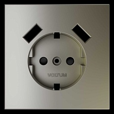 Накладка для розетки с заземлением и защитными шторками с USB A+A S70 (шелк) Voltum VLS000904 1