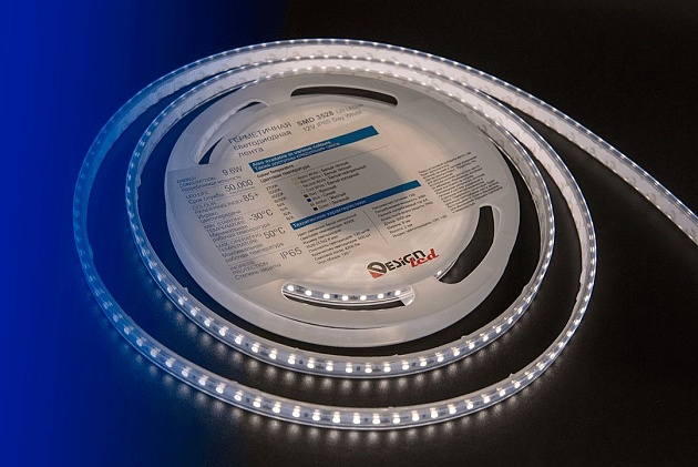 Светодиодная влагозащищенная лента DesignLed 9,6W/m 120LED/m 3528SMD нейтральный белый 5M 002369 изображение 5 Светодиодная влагозащищенная лента DesignLed 9,6W/m 120LED/m 3528SMD нейтральный белый 5M 002369 Фото № 5