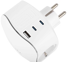 Разветвитель электрический ЭРА SP-3e-3USBAC-W на 3 розетки + 3 USB A+C с заземлением со шторками 16А белый Б0069081 5