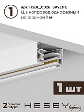 Накладная однофазная трековая система Hesby Lighting Skylite №3 со светильниками HSBL_kompl_S003_NI1W4K 4