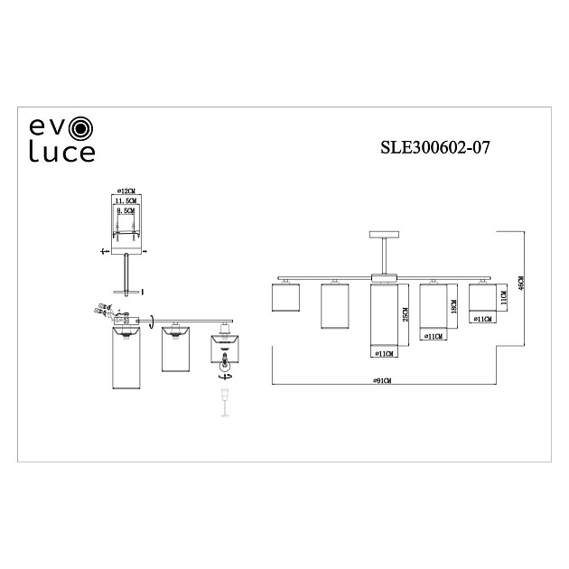 Потолочная люстра Evoluce Essenza SLE300602-07 изображение 2 Потолочная люстра Evoluce Essenza SLE300602-07 Фото № 2