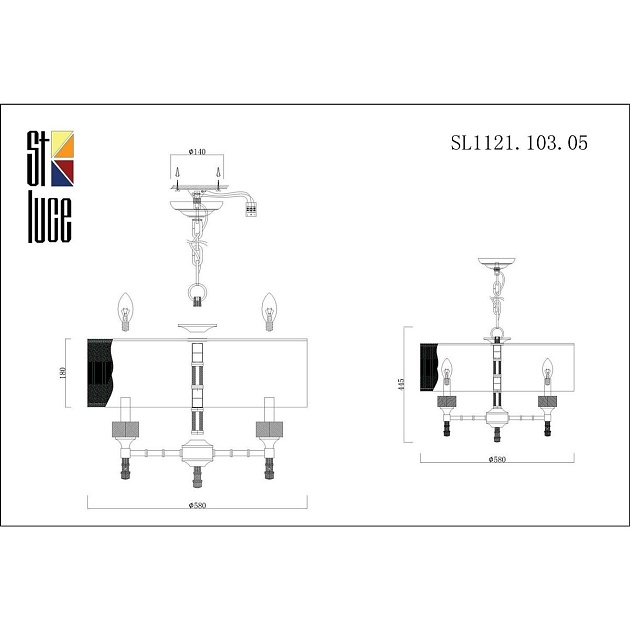 Подвесная люстра ST Luce Oleo SL1121.103.05 изображение 2 Подвесная люстра ST Luce Oleo SL1121.103.05 Фото № 2