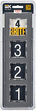 Рамка 4-постовая IEK Brite РУ-4-2-БрСе серая BR-M42-G-K03 1