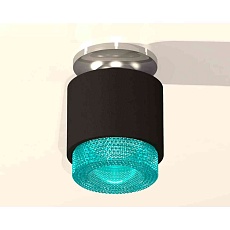Комплект накладного светильника Ambrella light Techno Spot XS7511082 SBK/PSL/BL черный песок/серебро полированное/голубой (N7927, C7511, N7194) 2