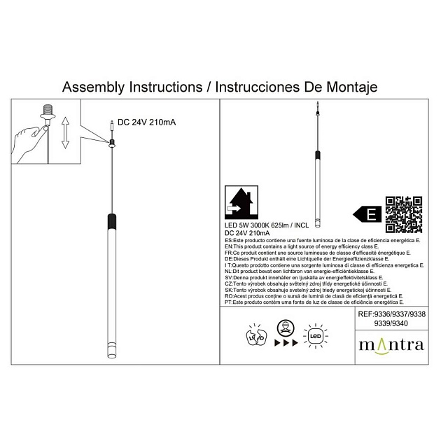 Подвесной модульный светильник без основания Mantra Moana 9338 Фото № 3