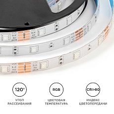 Светодиодная лента OGM 7,2W/m 30LED/m 5050SMD разноцветный (RGB) 5M LSE-284 4