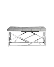 Банкетка Stool Group АРТ ДЕКО вельвет серый сталь серебро BENCH-016-GR 4