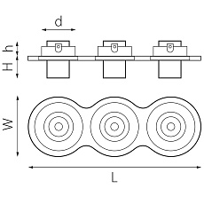 Комплект из светильника и рамки Lightstar Intero Tubo (217637+217174+217174+217174) i637174 1