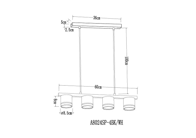 Подвесная люстра Arte Lamp Legacy A8024SP-4WH Фото № 2