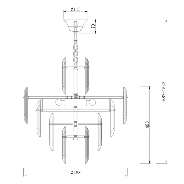 Подвесная люстра Maytoni Flare DIA200PL-06G Фото № 6