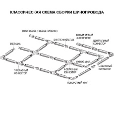 Шинопровод трехфазный Ideal Lux Link Trim Profile 2000 Mm Bk On-Off 188027 1